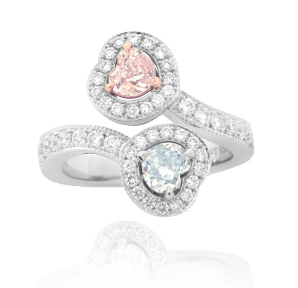 LEIBISH Pink and Blue diamond ring